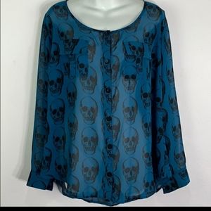 Torrid Chiffon Skull blouse